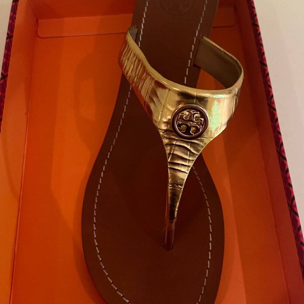 Tory Burch Gold Sandals - Picture 2 of 4